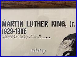 RARE Historic Vintage Martin Luther King Day Poster, Los Angeles BOB FITCH