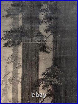 RARE Old Early California Arts & Crafts Landscape Print, Redwoods DOOLITTLE