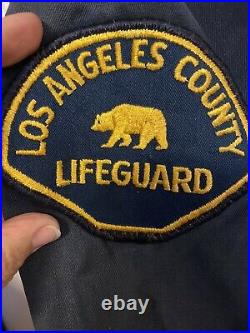 RARE! True Vintage Los Angeles County Lifeguard Jacket Coat California Navy Blue