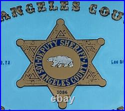 RARE Vintage 1970s LOS ANGELES COUNTY SHERIFF DEPT Logo Emblem Mirror