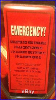 RARE Vintage CODE 3 EMERGENCY Fire Dept Engine Truck 164 Los Angeles County #51