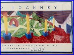 RARE Vintage David Hockney Modern LACMA Exhibition Lithograph Poster, 1988