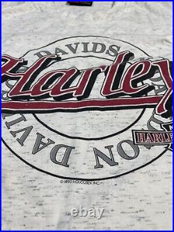 RARE Vtg 1992 L. A. COUNTY Harley Davidson T Shirt Holoubek Sz XL USA Made AS IS