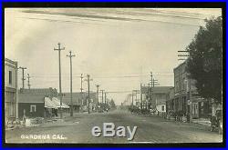 RPPC Street Scene in Downtown GARDENA Los Angeles County, CALIFORNIA 1914