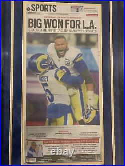 Rams Super Bowl LVI Orange County Register original newspaper framed