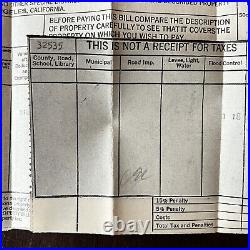 Rare 1917 Los Angeles County And School Tax Collector Statement Ephemera