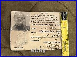 Rare 1940's LOS ANGELES COUNTY SHERIFF ID CARD OBSOLETE DETECTIVE SERGEANT