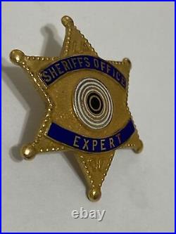 Rare 1950's Los Angeles County Sheriff Expert Shooting Pin Gold Filled 1 Pin