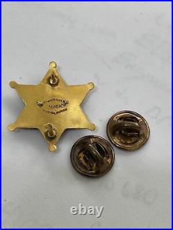 Rare 1950's Los Angeles County Sheriff Expert Shooting Pin Pistols Gold Filled