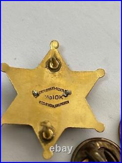Rare 1950's Los Angeles County Sheriff Expert Shooting Pin Pistols Gold Filled