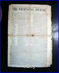 Rare WILMINGTON Los Angeles County Southern CALIFORNIA Old West 1865 Newspaper