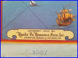 Ride the Roads to Romance along the Golden Coast Vintage Original Map
