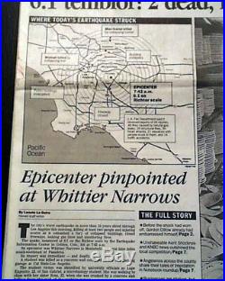 SOUTHERN CALIFORNIA Whitter Narrows Los Angeles County EARTHQUAKE 1987 Newspaper