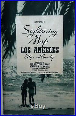 Sightseeing Map Los Angeles City County The All-Year Club Of Southern California