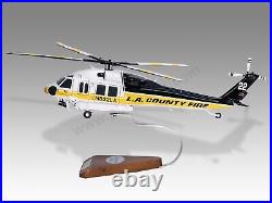 Sikorsky S70i Firehawk LA County Fire Solid Mahogany Wood Handcrafted Model