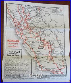 Southern California 1924 Highway Map San Diego Los Angeles Security Bank promo