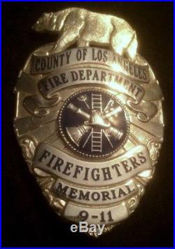 Stunning Los Angeles County Fire Department Commemorative Bear Top Shield