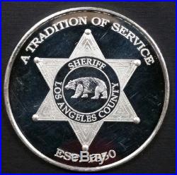 Super Rare 1 oz. Fine Silver 1850 Los Angeles County Sheriff Proof 42 M #64 Coin