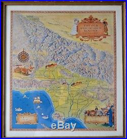 The Old Spanish And Mexican Ranchos Of Los Angeles County Print, Framed. Rare