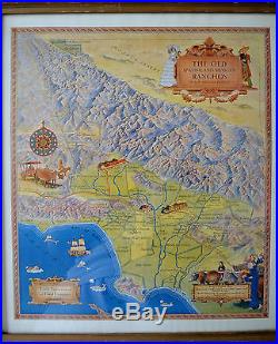 The Old Spanish And Mexican Ranchos Of Los Angeles County Print, Framed. Rare