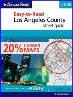 THOMAS GUIDE EASY-TO-READ 2008 LOS ANGELES COUNTY STREET Mint Condition