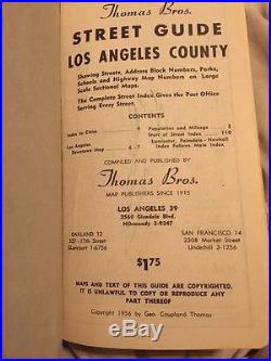 Thomas Brothers Los Angeles County Street Guide 1956