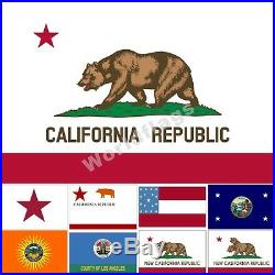 US California Flag 3X5FT Governor Bear Lone Star JP Gillis Orange Los Angeles