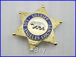 U. S. Los Angeles County Sheriff Bear Pin Metal Props Collection Badge Full Size