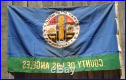 VINTAGE COUNTY OF LOS ANGELES 100% COTTON FLAG 3' x 5