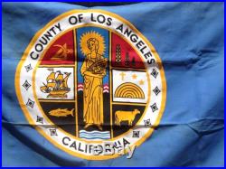 VINTAGE COUNTY OF LOS ANGELES 100% COTTON FLAG 3' x 5