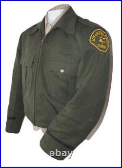 VINTAGE Los Angeles County Sheriff Motorcycle Jacket withCollard Shirt SCARCE