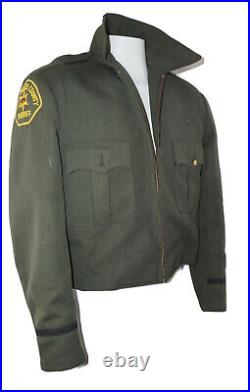 VINTAGE Los Angeles County Sheriff Motorcycle Jacket withCollard Shirt SCARCE