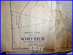 VINTAGE PARCEL MAP THOMAS BROS WHITTIER LOS ANGELES COUNTY FULLERTON c1930