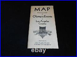 Vintage 1932 Map of Los Angeles County Summer Olympic Events WOW
