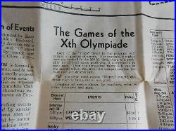 Vintage 1932 Map of Los Angeles County Summer Olympic Events WOW