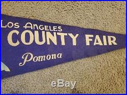 Vintage 1937 Los Angeles County Fair Pomona CA. Felt Pennant Banner 30