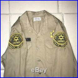 Vintage 1960's Sheriff Shirt Los Angeles County Sheriff's Dept Uniform Retired