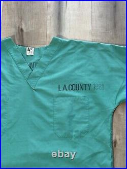 Vintage 1981 LA County Jail Inmate Uniform Shirt Prison Scrubs Los Angeles Jail