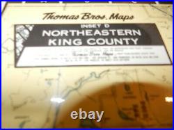 Vintage 1988 Thomas Brothers Hanging Wall Map King County WA Laminated 7' x 4.5