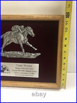 Vintage 1989 Horse Racing Trophy Award Plaque Los Angeles County Fair Pcqhra