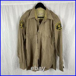 Vintage 50s 60s Los Angeles County Sheriff Patch Shirt Sam Cook