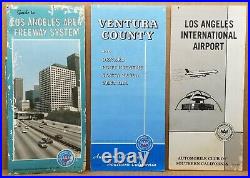 Vintage California Street Map Lot (9) Los Angeles San Gabriel Ventura County