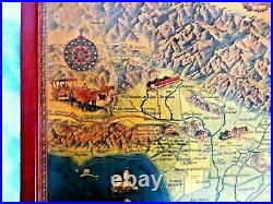 Vintage Cartoon Map Spanish Mexican Ranchos Of Los Angeles County By Eddy 1937