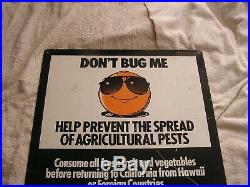 Vintage Don't Bug Me Agricultural Sign Los Angeles County