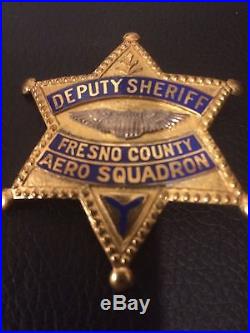 Vintage Fresno County Sheriff Aero Squadron Badge Entenmann Los Angeles