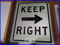 Vintage KEEP RIGHT official road sign-Los Angeles County