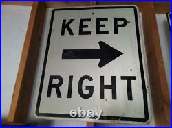 Vintage KEEP RIGHT road sign-Los Angeles County