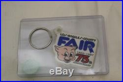 Vintage Keychain LOS ANGELES COUNTY FAIR 1922-1997 75th Anniversary Pig