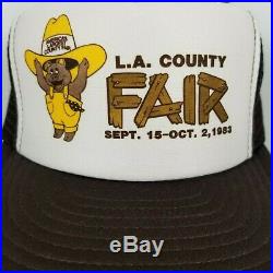 Vintage LA Los Angeles County Fair Snap-back Mesh Trucker Hat Cap Excellent Cond
