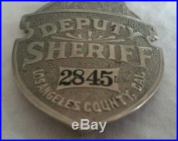 Vintage Los Angeles County, CA Depuy Sheriff Police Badge Obsolete Rare